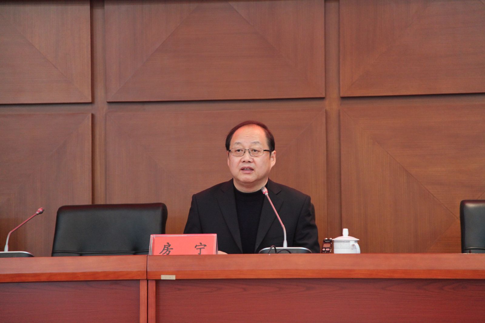 房宁研究员在做报告  摄影  王小霞 